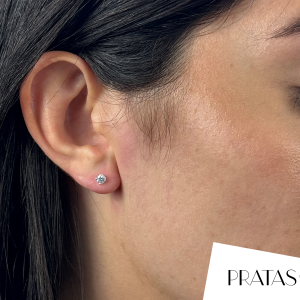 Brinco Ponto De Luz Zircônia Quadrado PP