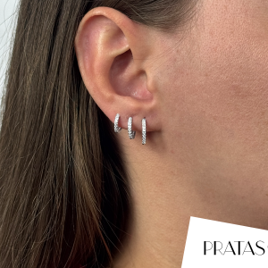 Brinco Trio 1/2 Argola Cravejada Click P