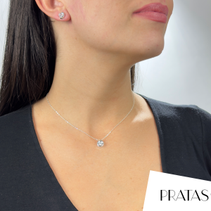 Brinco Com Colar Ponto De Luz Gota