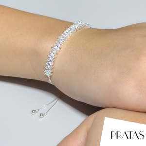PULSEIRA 1/2 RIVIERA NAVETE C REGULAGEM ZIRCONIA CRISTAL