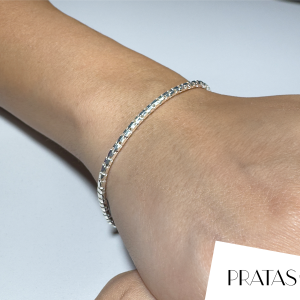 Pulseira Rabo De Rato Diamantado 2Mm 18Cm